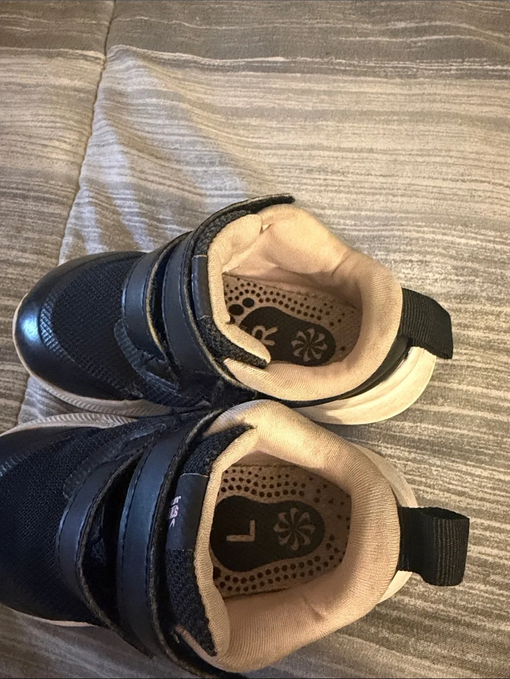 Nike Kids Black and Pink Velcro Sneakers